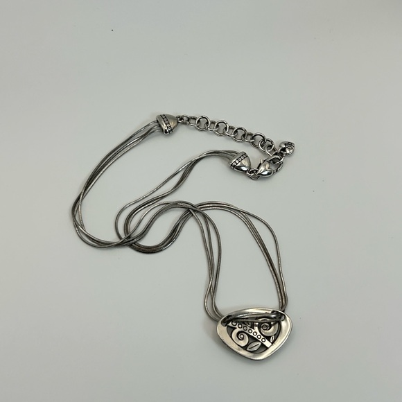 Brighton Eve's Delight Necklace Silver Plated Crystals Triple Chain 17" - Picture 5 of 8